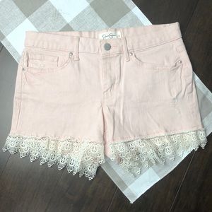 Jessica Simpson Crochet Trim Distressed Shorts 27